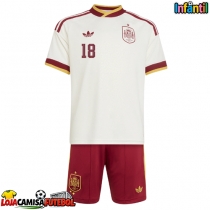 Camisa de Futebol Espanha Martin Zubimendi #18 Equipamento Secundário Infantil Mundo 2026 Manga Curta (+ Calças curtas)